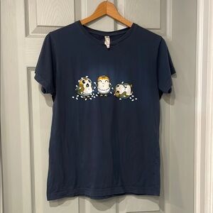 Live and Tell Star Wars Women's L Porg Christmas Lights Special Graphic T-Shirt